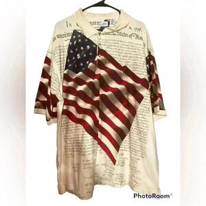 American Sumer Patriotic American Flag Polo Size 3X